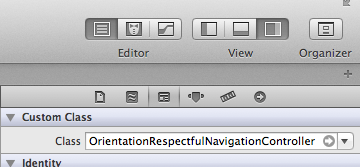 XCode configuration for UINavigationController class override